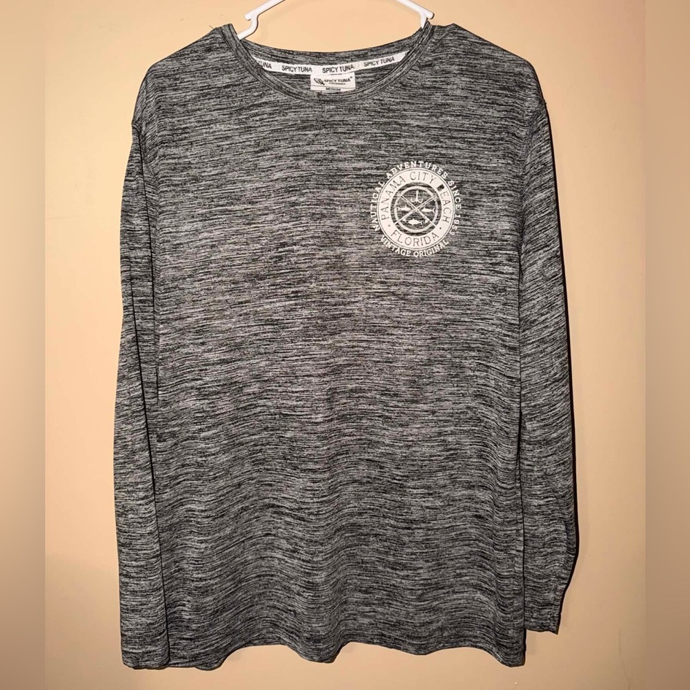 Gray Long Sleeve Shirt with Logo